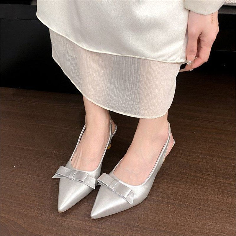 Damen Slingback Pumps mit eleganter Schleifenverzierung EB