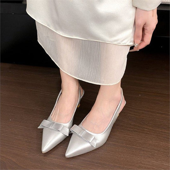 Damen Slingback Pumps mit eleganter Schleifenverzierung EB