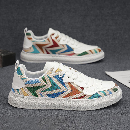 Damen modische Sneakers mit geometrischem Design und robuster Sohle EB