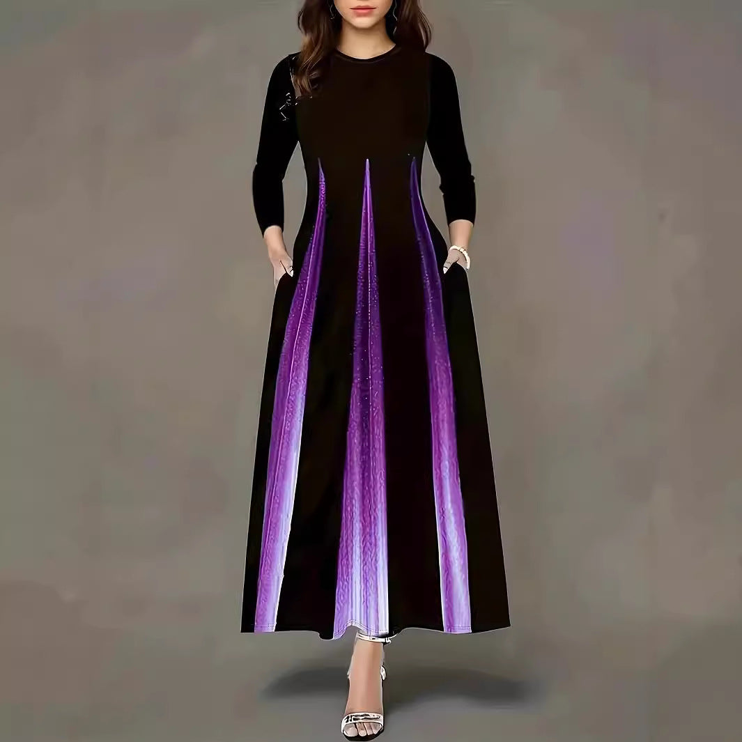 Damen Maxikleid mit seitlichen Einsätzen und praktischen Taschen EB