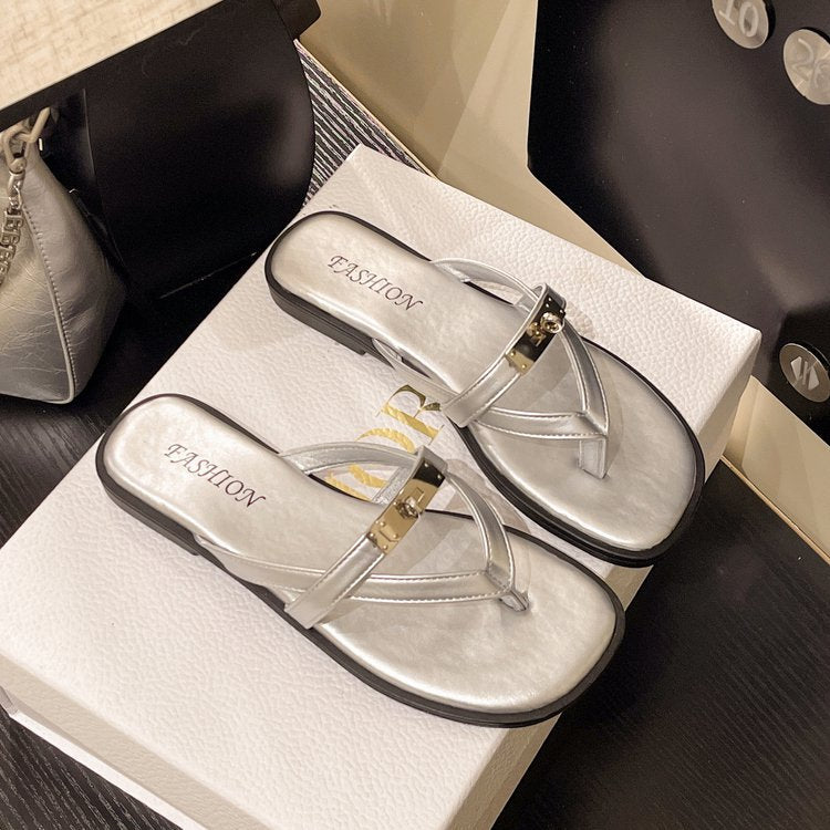 Damen Flip-Flops mit elegantem Schmuckdetail EB