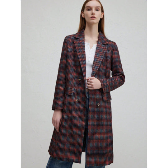 Damen Blazer mit Karo-Muster und schickem Schnitt EB