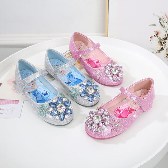 Mädchen Glitzernde Ballerinaschuhe mit Blumenapplikation EB