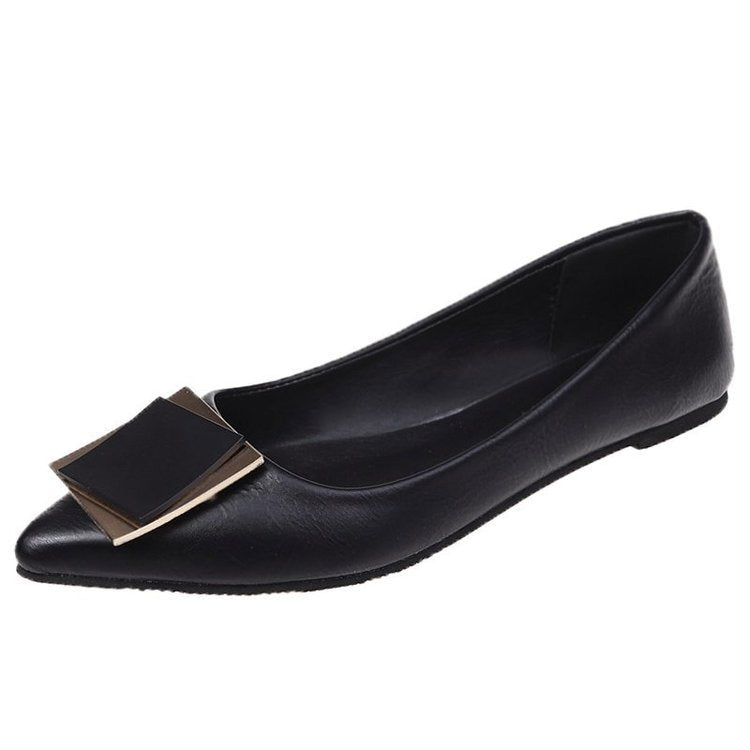 Damen elegante spitze Ballerinas mit dekorativem Schmuckakzent EB