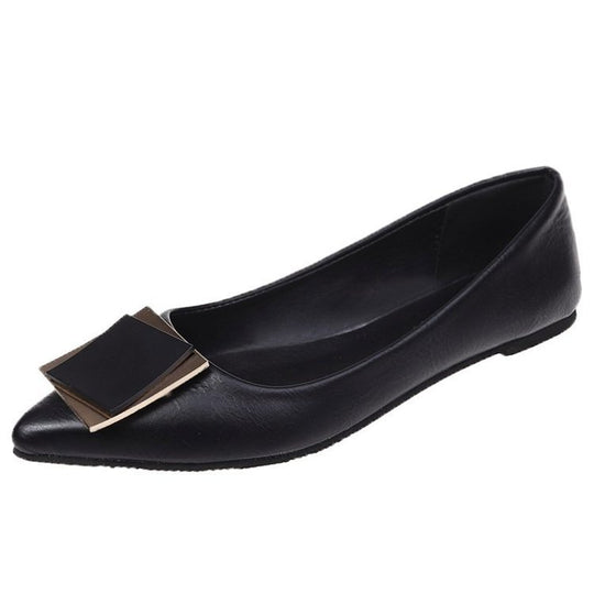 Damen elegante spitze Ballerinas mit dekorativem Schmuckakzent EB