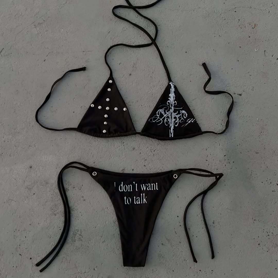Damen Triangel-Bikini mit auffälligen Details EB