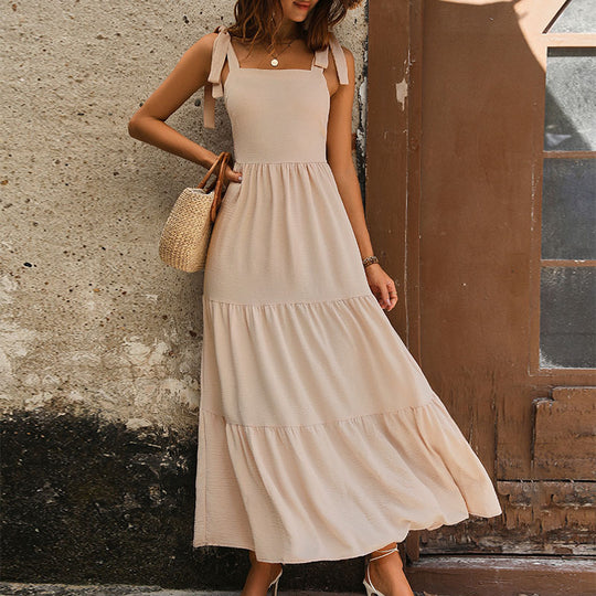 Damen Maxikleid mit verstellbaren Spaghettiträgern EB