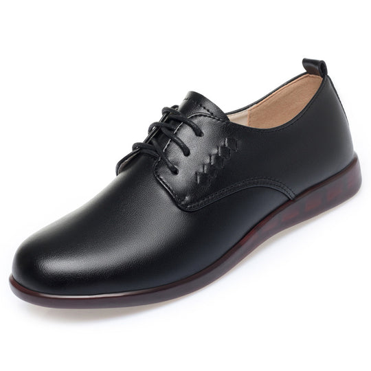 Damen Schnürschuhe mit elegantem Lederober material und bequemer Sohle EB