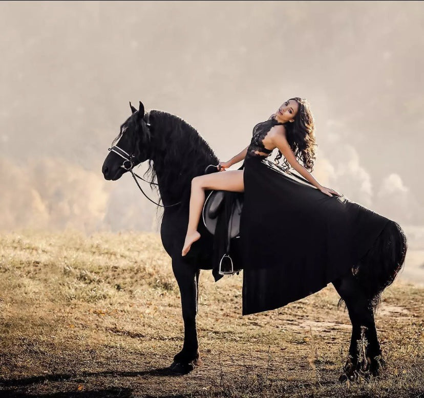 Damen Elegantes Hochgeschlossenes Abendkleid EB