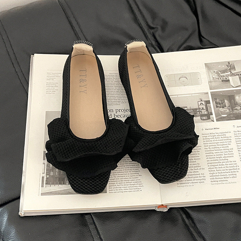Damen Ballerina-Schuhe mit eleganter Rüschendekoration EB