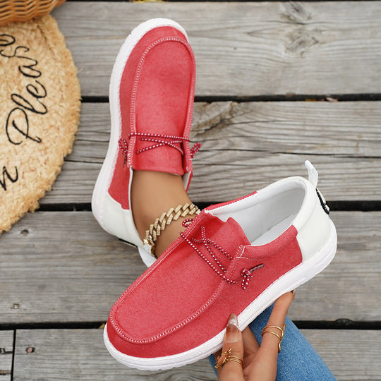 Damen Slip-On Sneakers mit modischem Schnürdesign EB