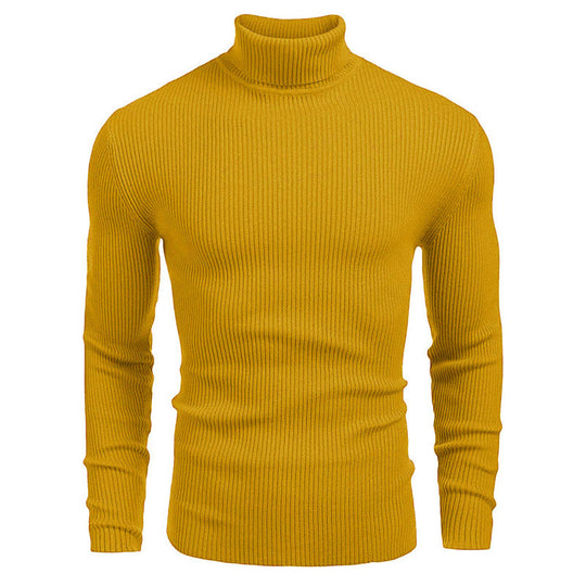 Herren Rollkragenpullover aus feinem Rippstrickmaterial EB