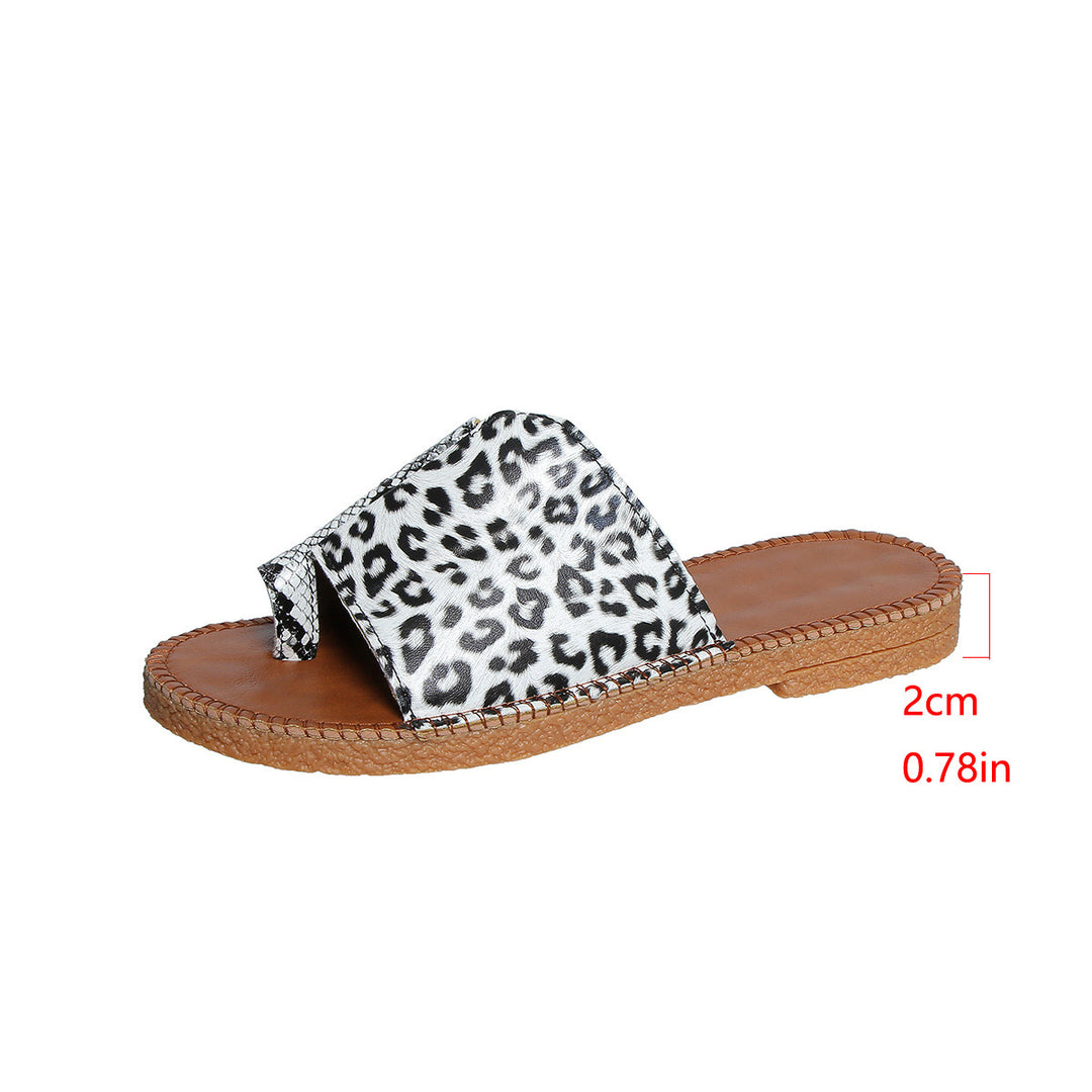 Damen Slide-Sandalen mit eleganten Leodruck-Elementen und bequemer Fußbettung EB