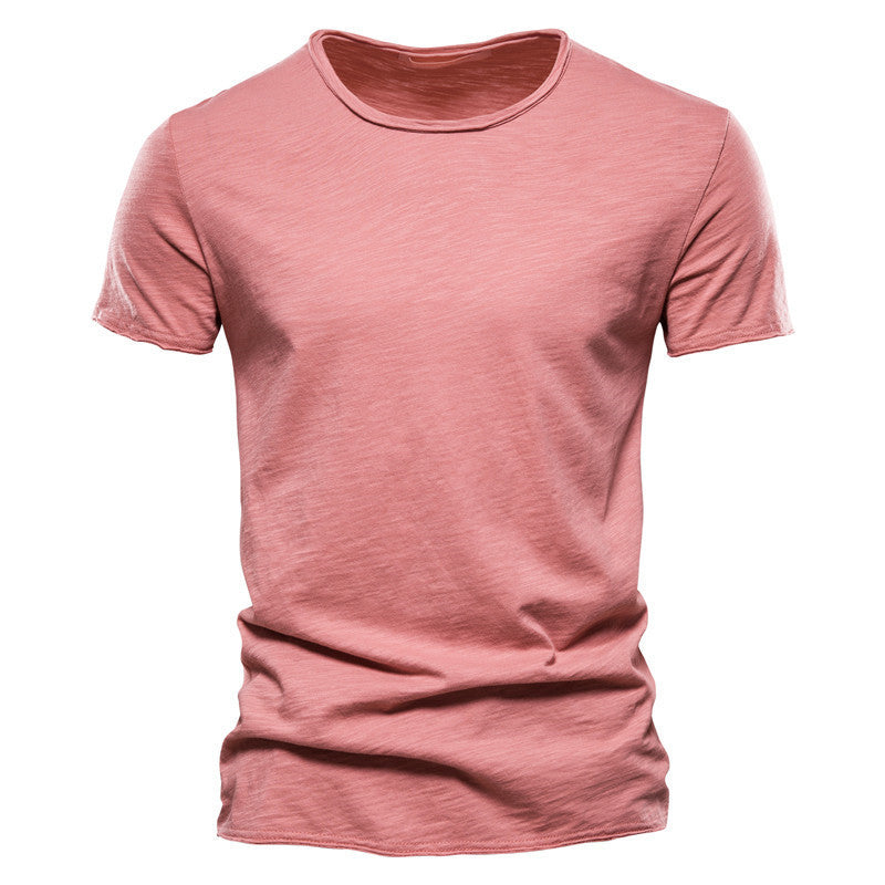 Herren nan leichtes Baumwollshirt mit Rundhalsausschnitt und schlanker Passform EB