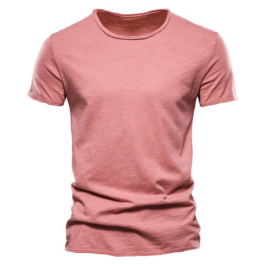 Herren nan leichtes Baumwollshirt mit Rundhalsausschnitt und schlanker Passform EB