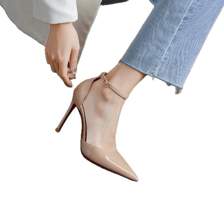Damen elegante Schnür-Pumps mit spitzem Zehenbereich EB