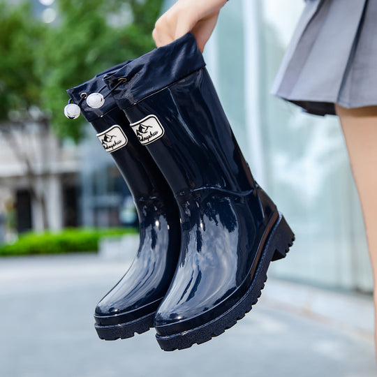 Damen Hochwertige und Stylische Gummistiefel mit Verstellbarem Schnürsystem EB