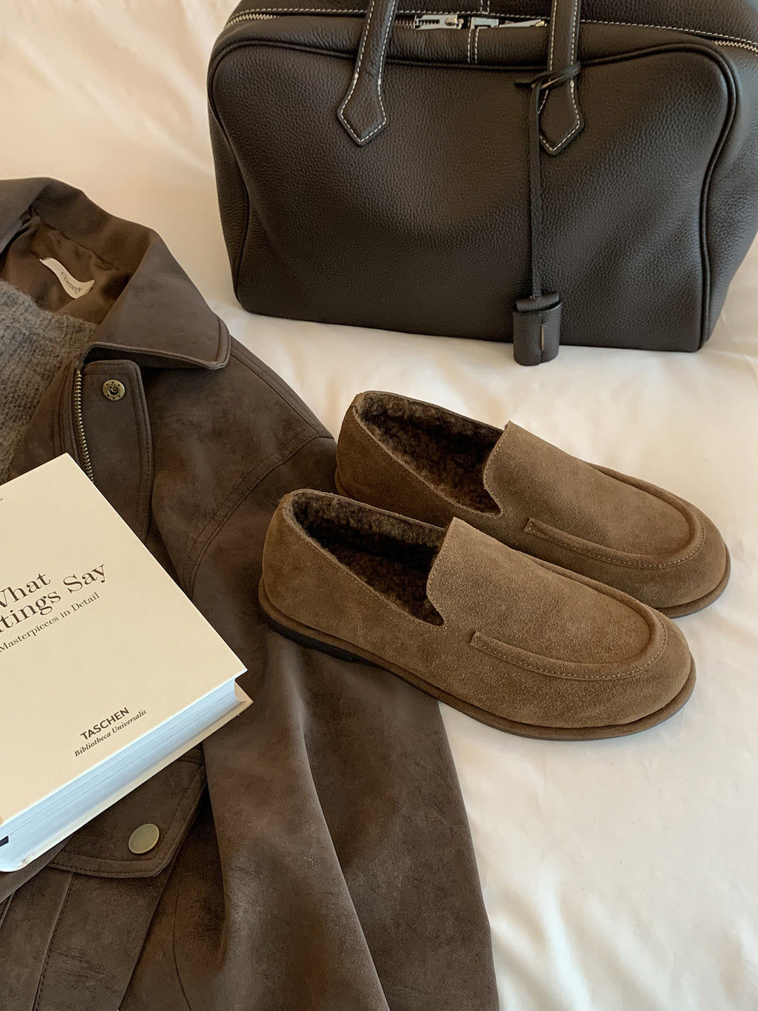 Damen Mokassins mit wärmendem Innenfutter und elegantem Wildleder-Design EB