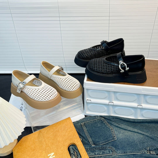 Damen Komfortable Plateau-Schuhe mit Netzdesign EB