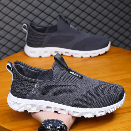 Damen Atmungsaktive Slip-On Sneakers mit elastischem Strickoberteil und rutschfester Sohle EB