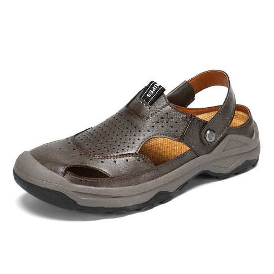 Damen Sommerliche Leder-Sandalen mit atmungsaktivem Design EB