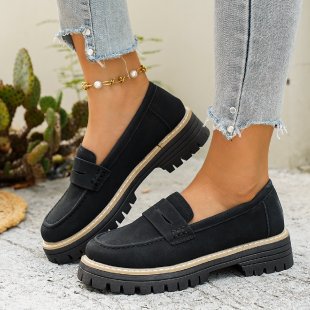 Damen Mokassins mit klobiger Gummisohle und modischem Obermaterial EB