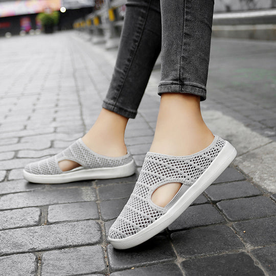 Damen Atmungsaktive Slip-On Clogs mit elastischem Netzdesign EB