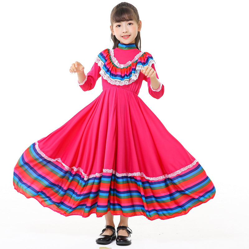 Mädchen Trachtenkleid mit buntem Saum EB