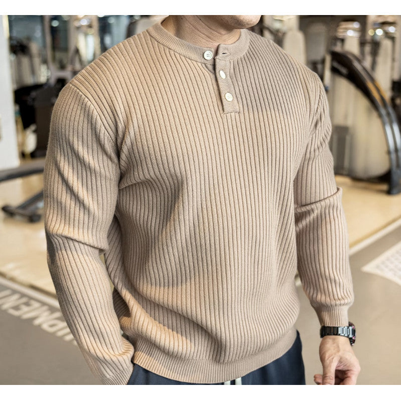 Herren Langarm Pullover mit strukturiertem Rippenstrick EB