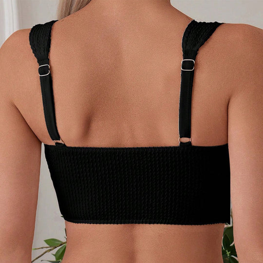 Damen Hochtailliertes Bikini-Set mit komfortablem Crop-Top EB