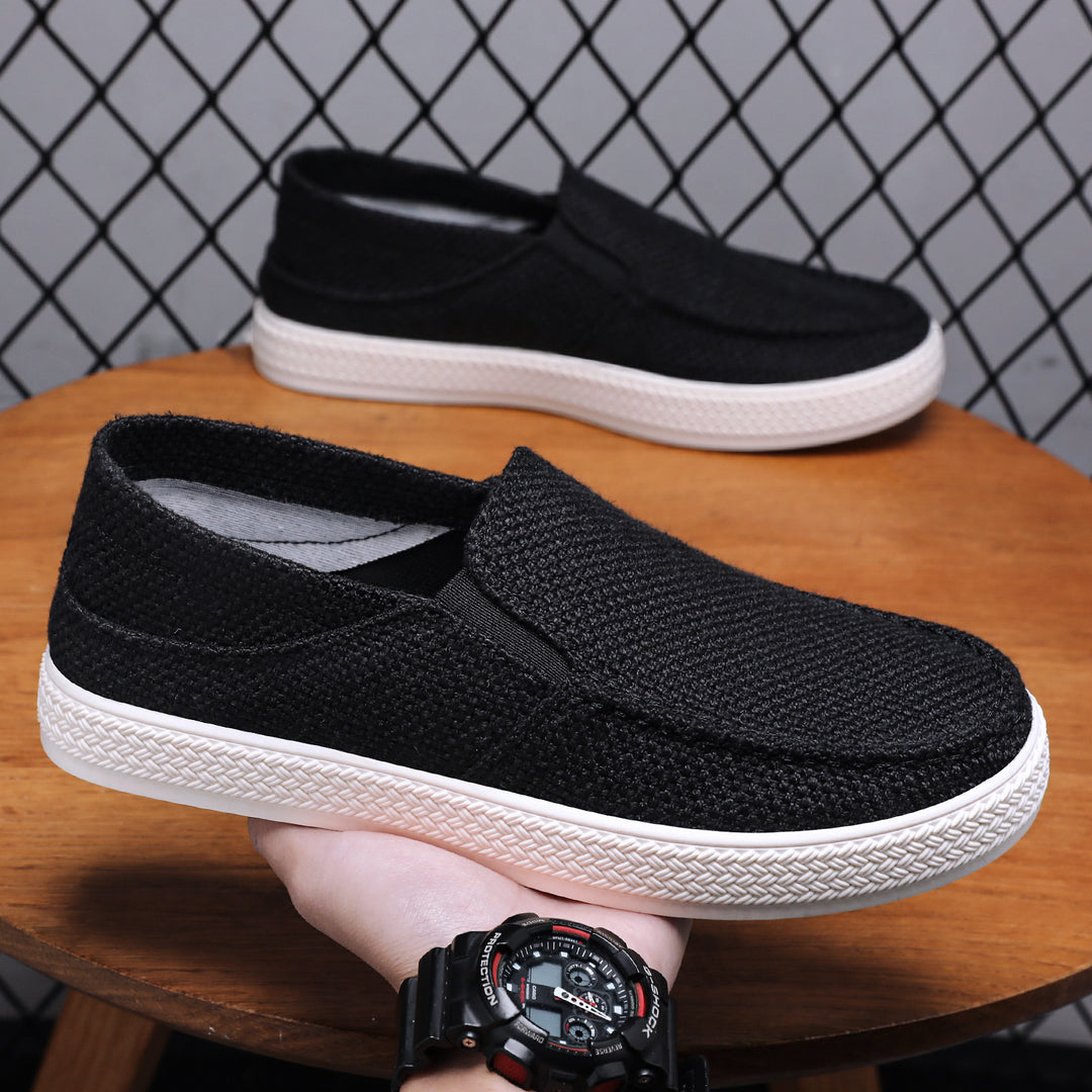 Damen nan gestrickter Slip-On-Freizeitschuh mit elastischem Einstieg und strukturierter Plateausohle EB