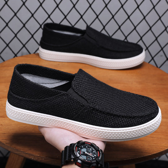 Damen nan gestrickter Slip-On-Freizeitschuh mit elastischem Einstieg und strukturierter Plateausohle EB