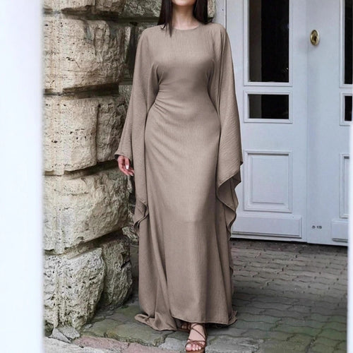 Damen Elegantes Maxikleid mit weiten Ärmeln und lockerem Schnitt EB