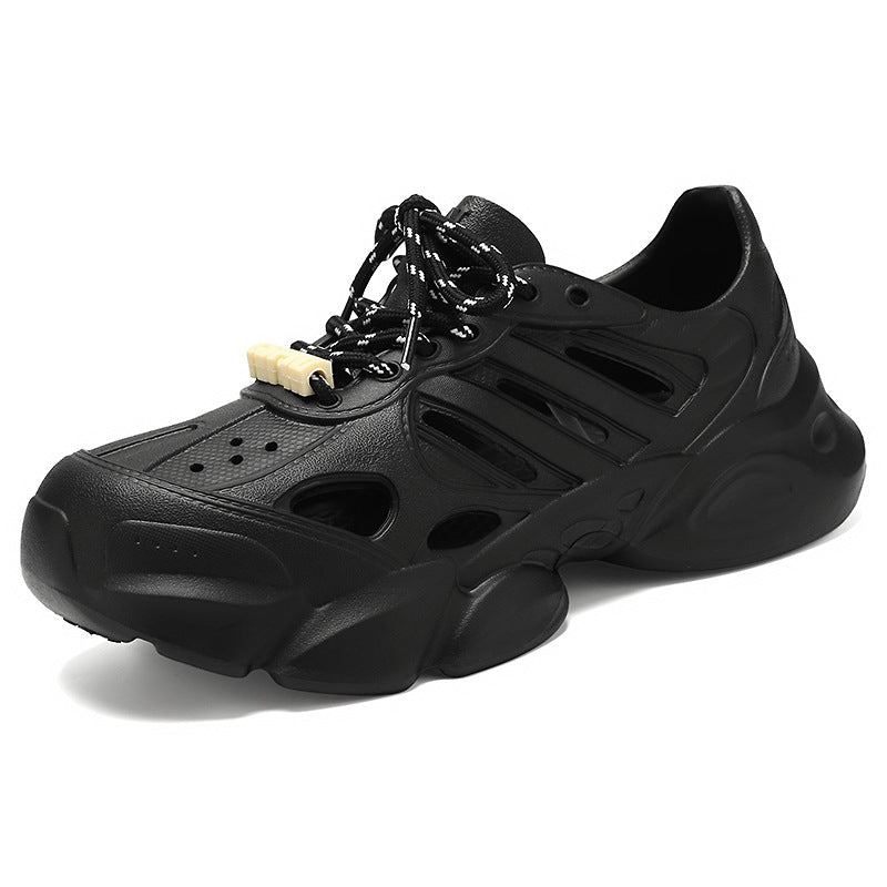 Herren nan futuristischer atmungsaktiver Cut-Out Plateau-Sneaker mit stoßdämpfender EVA-Sohle und Schnellverschluss EB