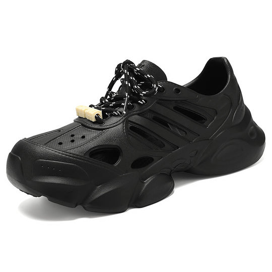 Herren nan futuristischer atmungsaktiver Cut-Out Plateau-Sneaker mit stoßdämpfender EVA-Sohle und Schnellverschluss EB