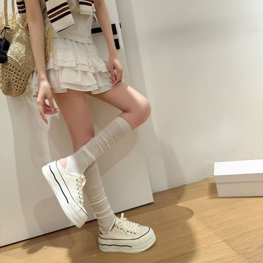 Damen Sneaker mit erhöhtem Plateau und bequemer Schnürung EB