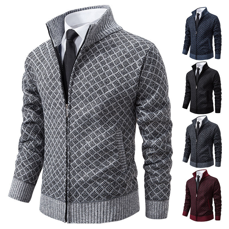 Herren stilvolle Strickjacke mit hochwertigem Zipper EB