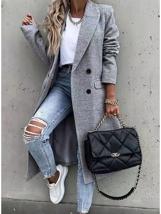 Damen eleganter Blumenmantel mit weichem Stoff und modischem Design EB