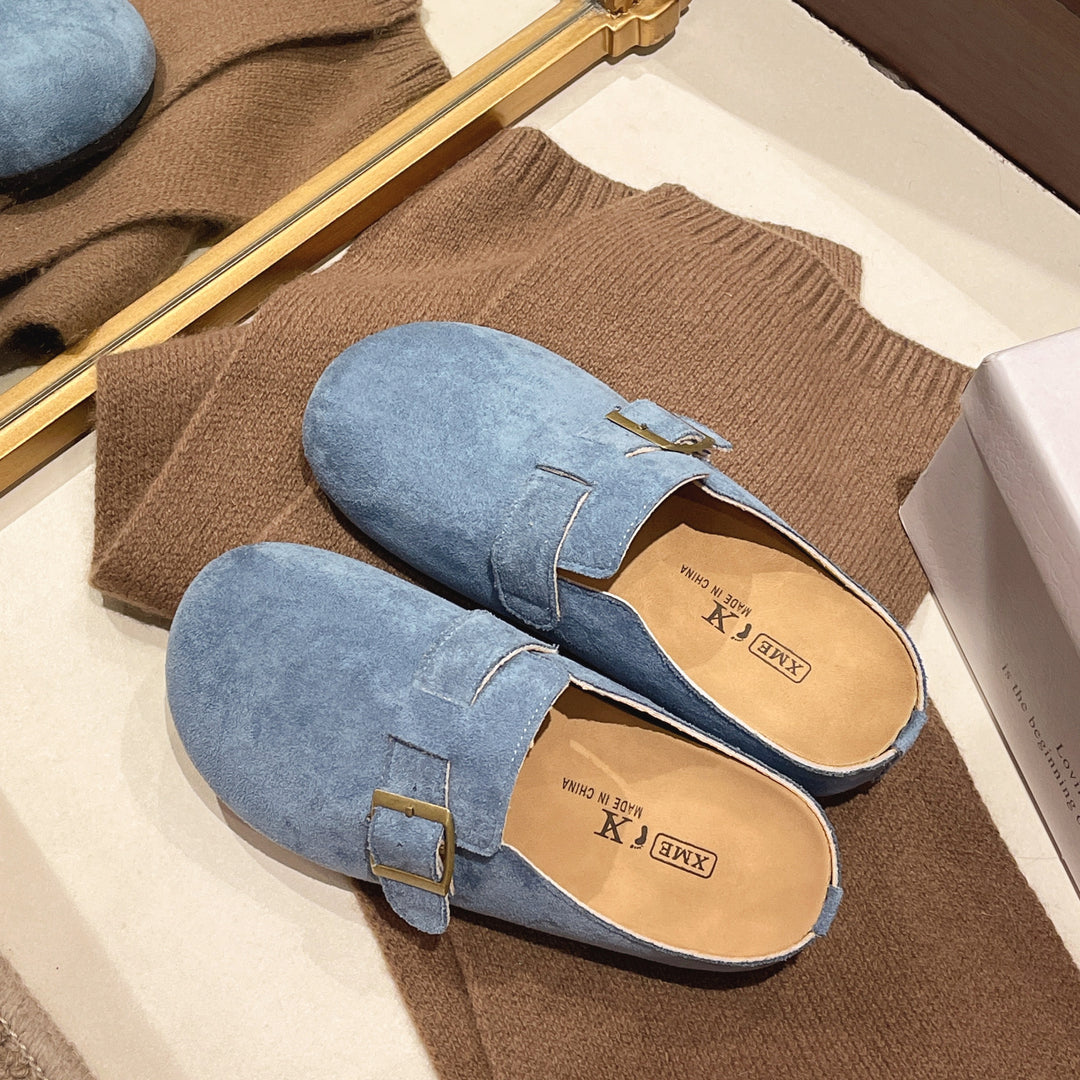 Damen Komfortable Slipper mit elegantem Schnallenverschluss EB