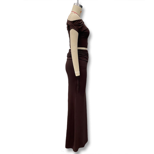 Damen Elegantes und figurbetontes Jumpsuit-Kleid mit asymmetrischem Design EB