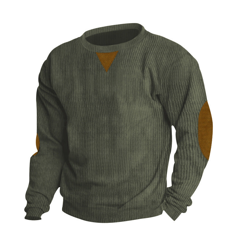 Herren bequemer Strickpullover mit eleganten Ellbogenpatches EB