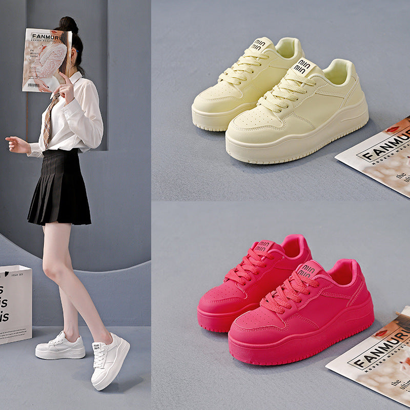 Damen modische Sneakers mit extra dicker Sohle und rutschfestem Profil EB