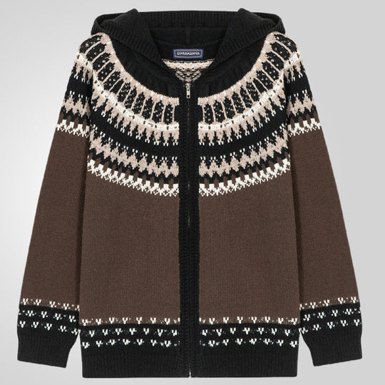 Herren Strickjacke mit traditionellem Norweger-Muster und praktischen Reißverschluss EB
