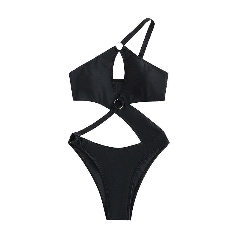 Damen Einteiliger Badeanzug mit modischem Cut-Out-Design und verstellbaren Trägern EB