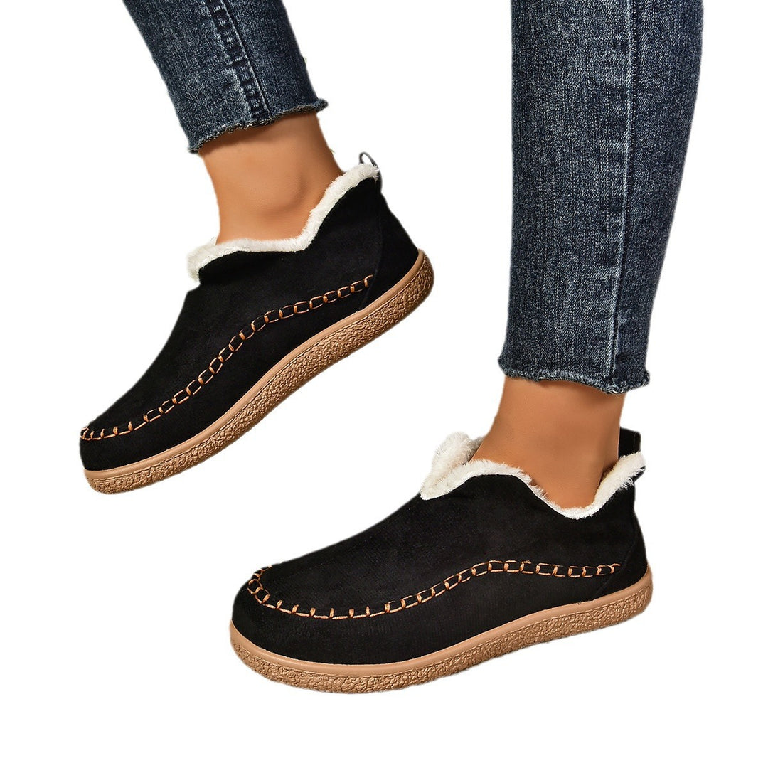 Damen Slipper mit warmem Fleece-Futter und rutschfester Sohle EB
