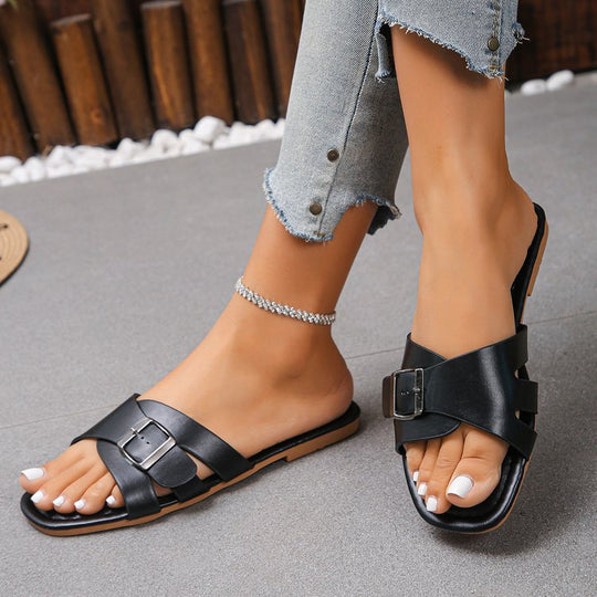 Damen elegante und komfortable Riemensandalen EB