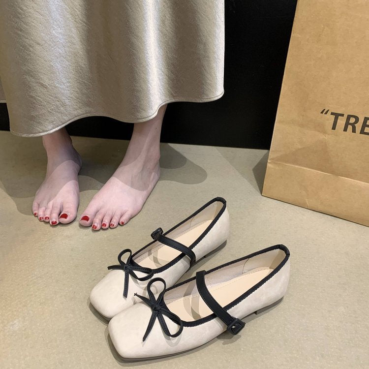Damen elegante Mary Jane Ballerinas mit modischem Schleifenakzent EB
