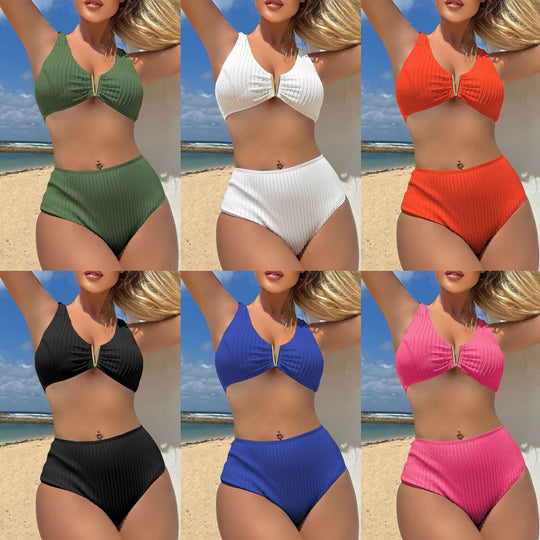 Damen Hochgeschnittener Bikini mit modischem Design EB