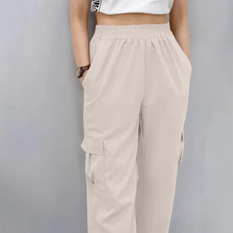 Damen Cargo-Hose mit elastischem Bund und praktischen Seitentaschen EB