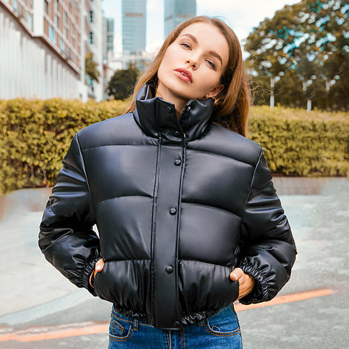 Damen modische cropped Steppjacke EB